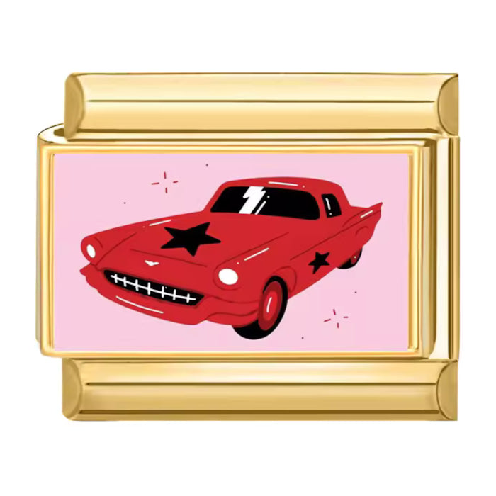 Červené auto - zlatá