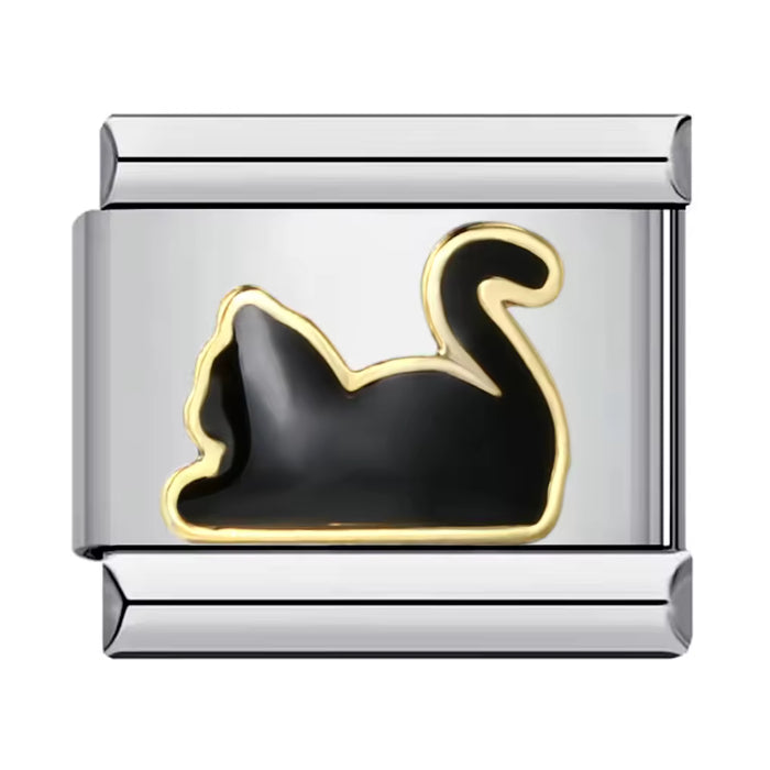 Spící černá kočka