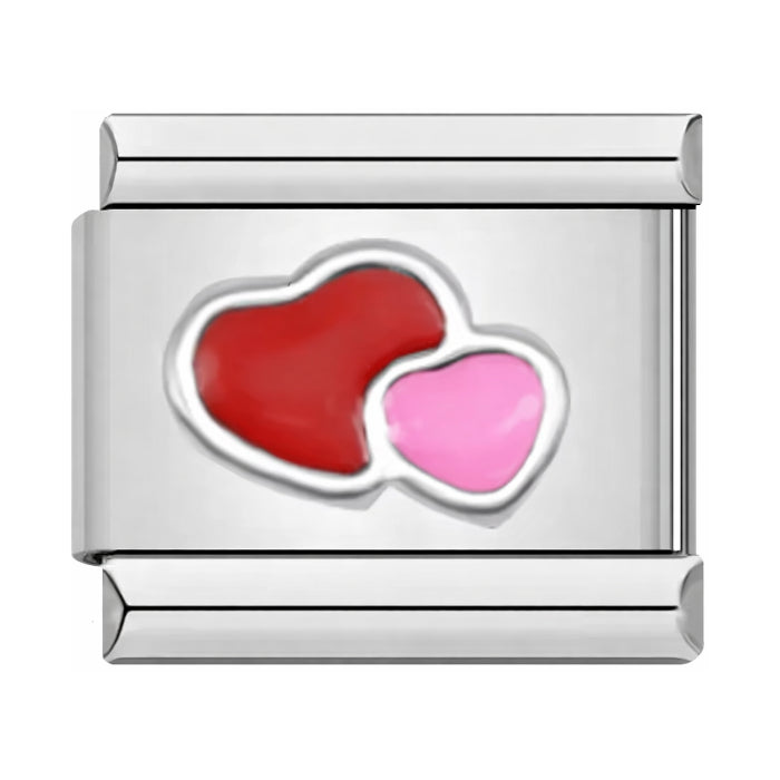 Červené + růžové srdíčko