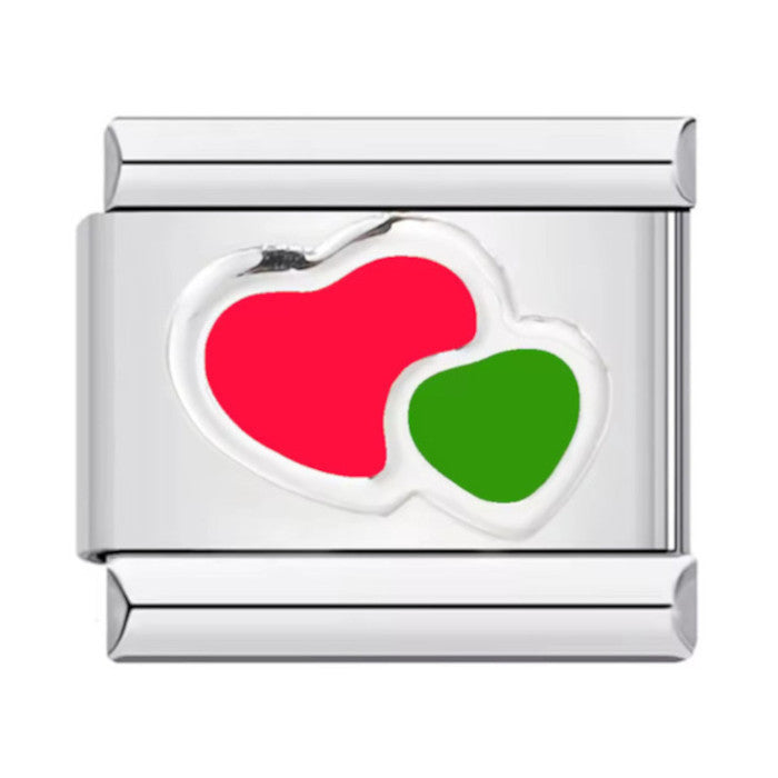 Červené + zelené srdíčko