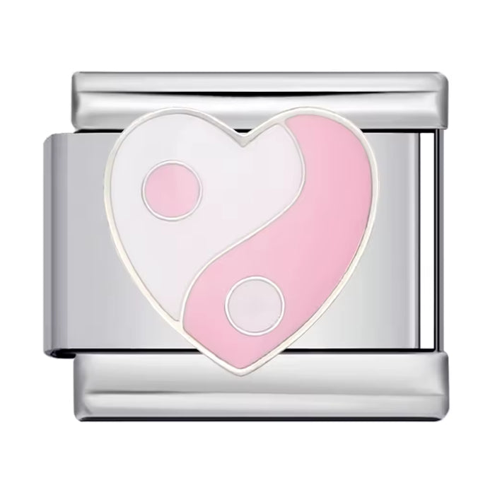 Růžové jinjang srdíčko