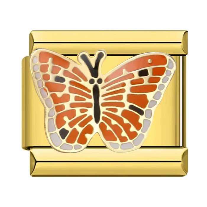Oranžový motýlek - zlatá