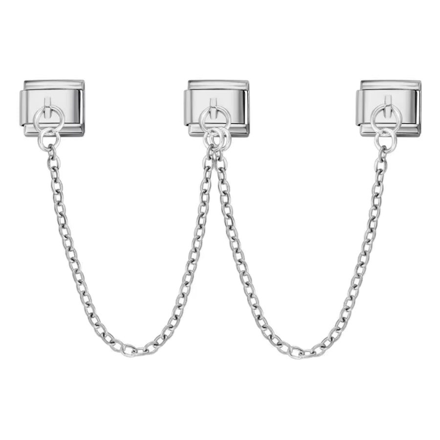 3 Stříbrné dílky s řetízkem