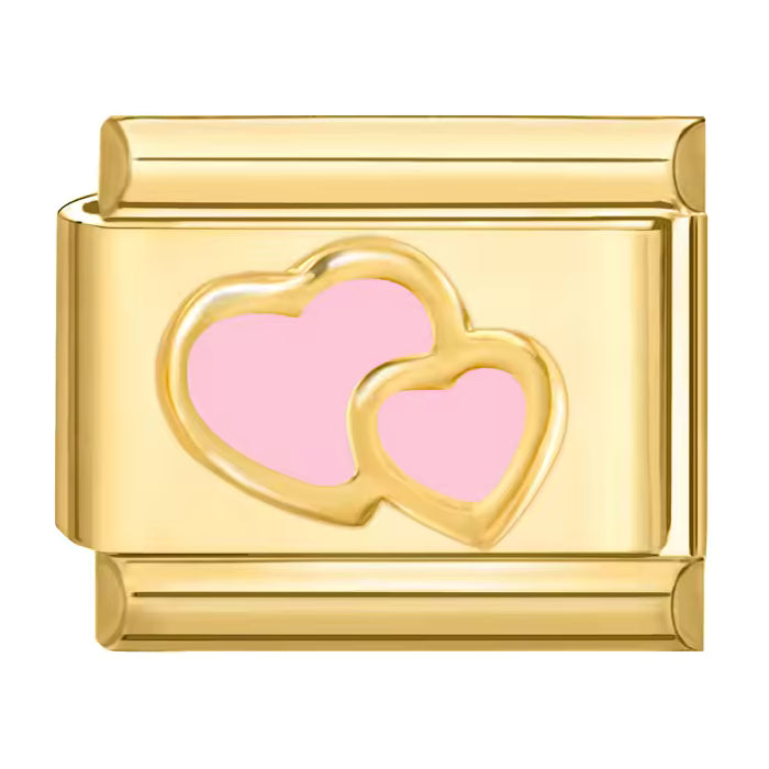Růžová srdíčka - zlatá