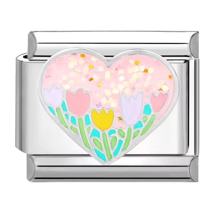 Srdíčko s tulipány