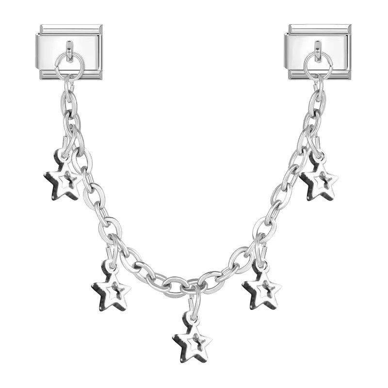 Stříbrné dílky s řetízkem - hvězdičky