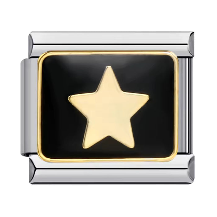 Zlatá hvězdička na černém pozadí